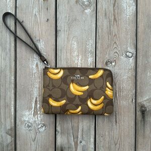 Coach Signature Logo Banana Wristlet NWT